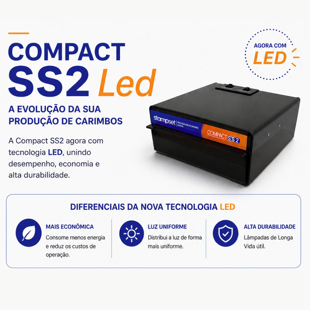 Compact SS2 LED Bivolt - Chapa 15 x 20 cm